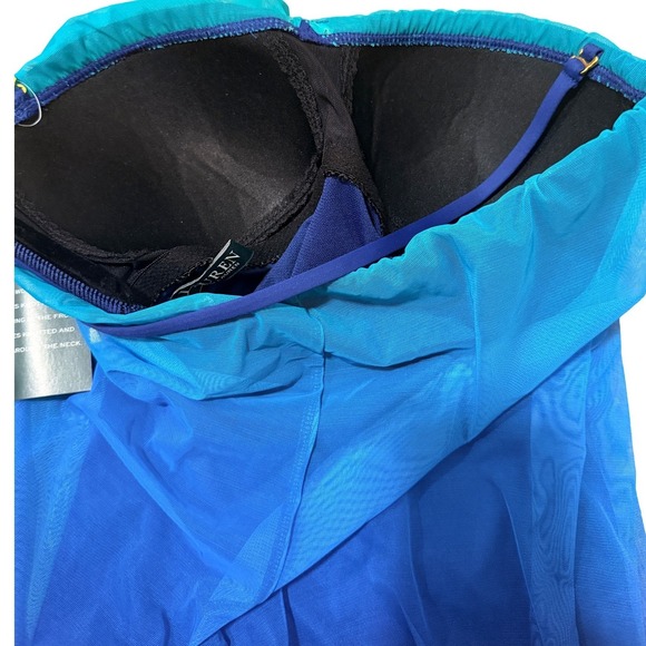 Lauren Ralph Lauren Ombre Convertible Neck Tie Swim Dress Blue Teal 4 NWT - Picture 6 of 9